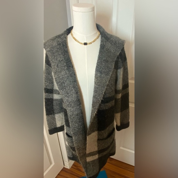 Cyrus Black and Gray Knit Cardigan - Picture 1 of 8